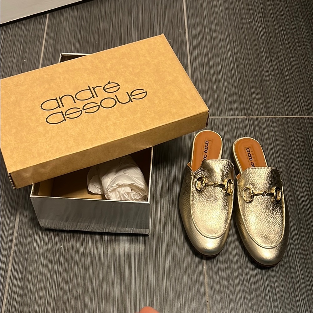 Andre Assous Gold Women's Loafers
